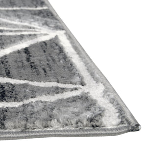 Gray 5' 3 x 5' 3 Matrix Trellis Octagon Area Rug 100% Polyester Geometric Pattern Modern Carpet for Living, Dining, Bedroom, Office for Sale at Rug Engine