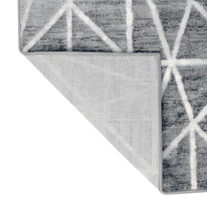 Gray 5' 3 x 5' 3 Matrix Trellis Octagon Area Rug 100% Polyester Geometric Pattern Modern Carpet for Living, Dining, Bedroom, Office for Sale at Rug Engine