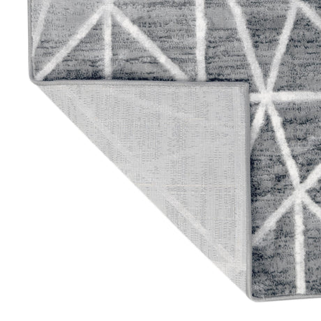 Gray 5' 3 x 5' 3 Matrix Trellis Octagon Area Rug 100% Polyester Geometric Pattern Modern Carpet for Living, Dining, Bedroom, Office for Sale at Rug Engine
