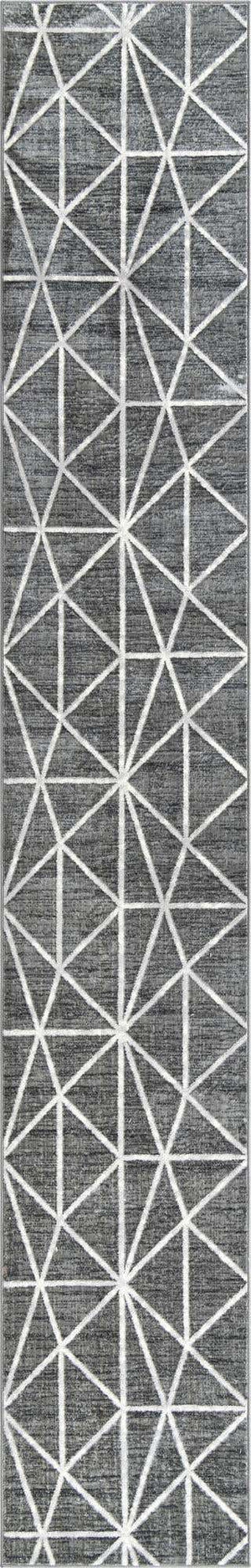 Gray 2' 7 x 16' 5 Matrix Trellis Runner Area Rug 100% Polyester Geometric Pattern Modern Carpet for Living, Dining, Bedroom, Office for Sale at Rug Engine