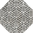 Gray 5' 3 x 5' 3 Matrix Trellis Octagon Area Rug 100% Polyester Geometric Pattern Modern Carpet for Living, Dining, Bedroom, Office for Sale at Rug Engine