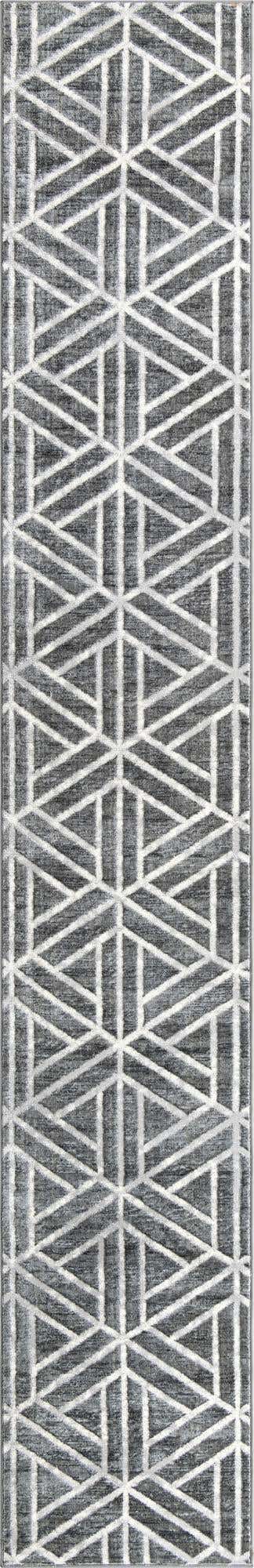 Gray 2' 7 x 16' 5 Matrix Trellis Runner Area Rug 100% Polyester Geometric Pattern Modern Carpet for Living, Dining, Bedroom, Office for Sale at Rug Engine