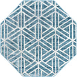 Blue 5' 3 x 5' 3 Matrix Trellis Octagon Area Rug 100% Polyester Geometric Pattern Modern Carpet for Living, Dining, Bedroom, Office for Sale at Rug Engine