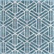 Blue 5' 3 x 5' 3 Matrix Trellis Square Area Rug 100% Polyester Geometric Pattern Modern Carpet for Living, Dining, Bedroom, Office for Sale at Rug Engine