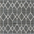 Gray 5' 3 x 5' 3 Matrix Trellis Square Area Rug 100% Polyester Geometric Pattern Modern Carpet for Living, Dining, Bedroom, Office for Sale at Rug Engine