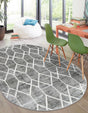 Gray 5' 3 x 8' Matrix Trellis Oval Area Rug 100% Polyester Geometric Pattern Modern Carpet for Living, Dining, Bedroom, Office for Sale at Rug Engine