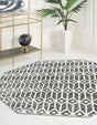 Gray 5' 3 x 5' 3 Matrix Trellis Octagon Area Rug 100% Polyester Geometric Pattern Modern Carpet for Living, Dining, Bedroom, Office for Sale at Rug Engine