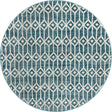 Blue 7' x 7' Matrix Trellis Round Area Rug 100% Polyester Geometric Pattern Modern Carpet for Living, Dining, Bedroom, Office for Sale at Rug Engine