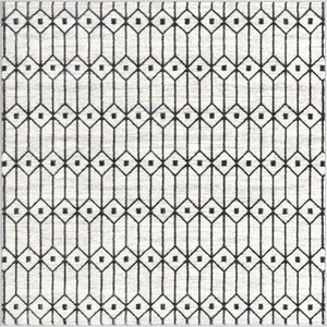 White 5' 3 x 5' 3 Matrix Trellis Square Area Rug 100% Polyester Geometric Pattern Modern Carpet for Living, Dining, Bedroom, Office for Sale at Rug Engine