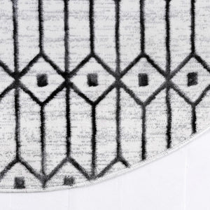 White 5' 3 x 8' Matrix Trellis Oval Area Rug 100% Polyester Geometric Pattern Modern Carpet for Living, Dining, Bedroom, Office for Sale at Rug Engine