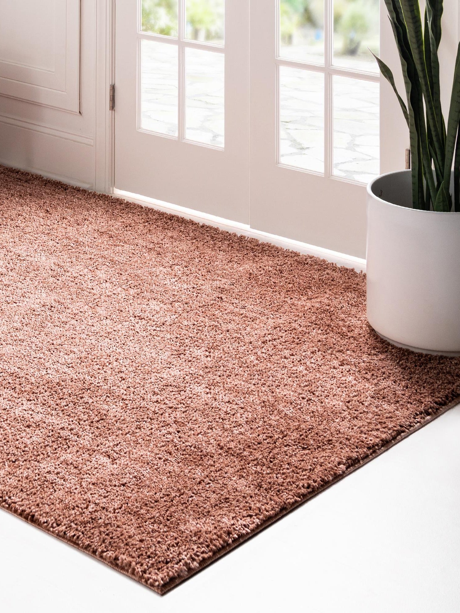 Grapefruit Pink 9' 10 x 14' Jill Zarin Shaggy Chic Rectangle Area Rug Thick Soft Touch Fluffy & Plush Shaggy Pile 100% Polyester (Space-Dyed Yarn) With Jute Backing  Carpet for Sale at Rug Engine