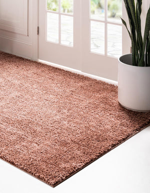 Grapefruit Pink 6' 5 x 9' Jill Zarin Shaggy Chic Rectangle Area Rug Thick Soft Touch Fluffy & Plush Shaggy Pile 100% Polyester (Space-Dyed Yarn) With Jute Backing  Carpet for Sale at Rug Engine