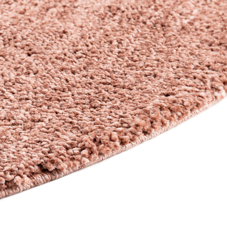 Grapefruit Pink 5' 3 x 5' 3 Jill Zarin Shaggy Chic Round Area Rug Thick Soft Touch Fluffy & Plush Shaggy Pile 100% Polyester (Space-Dyed Yarn) With Jute Backing  Carpet for Sale at Rug Engine