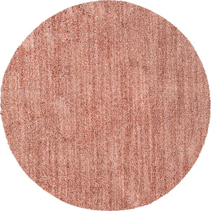Grapefruit Pink 5' 3 x 5' 3 Jill Zarin Shaggy Chic Round Area Rug Thick Soft Touch Fluffy & Plush Shaggy Pile 100% Polyester (Space-Dyed Yarn) With Jute Backing  Carpet for Sale at Rug Engine