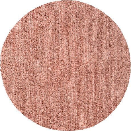 Grapefruit Pink 5' 3 x 5' 3 Jill Zarin Shaggy Chic Round Area Rug Thick Soft Touch Fluffy & Plush Shaggy Pile 100% Polyester (Space-Dyed Yarn) With Jute Backing  Carpet for Sale at Rug Engine