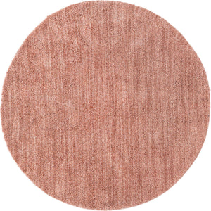 Grapefruit Pink 7' x 7' Jill Zarin Shaggy Chic Round Area Rug Thick Soft Touch Fluffy & Plush Shaggy Pile 100% Polyester (Space-Dyed Yarn) With Jute Backing  Carpet for Sale at Rug Engine