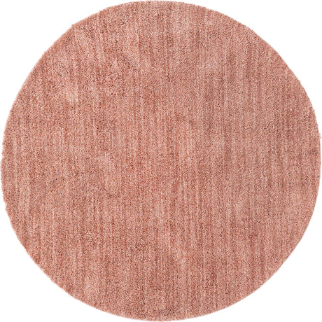 Grapefruit Pink 7' x 7' Jill Zarin Shaggy Chic Round Area Rug Thick Soft Touch Fluffy & Plush Shaggy Pile 100% Polyester (Space-Dyed Yarn) With Jute Backing  Carpet for Sale at Rug Engine
