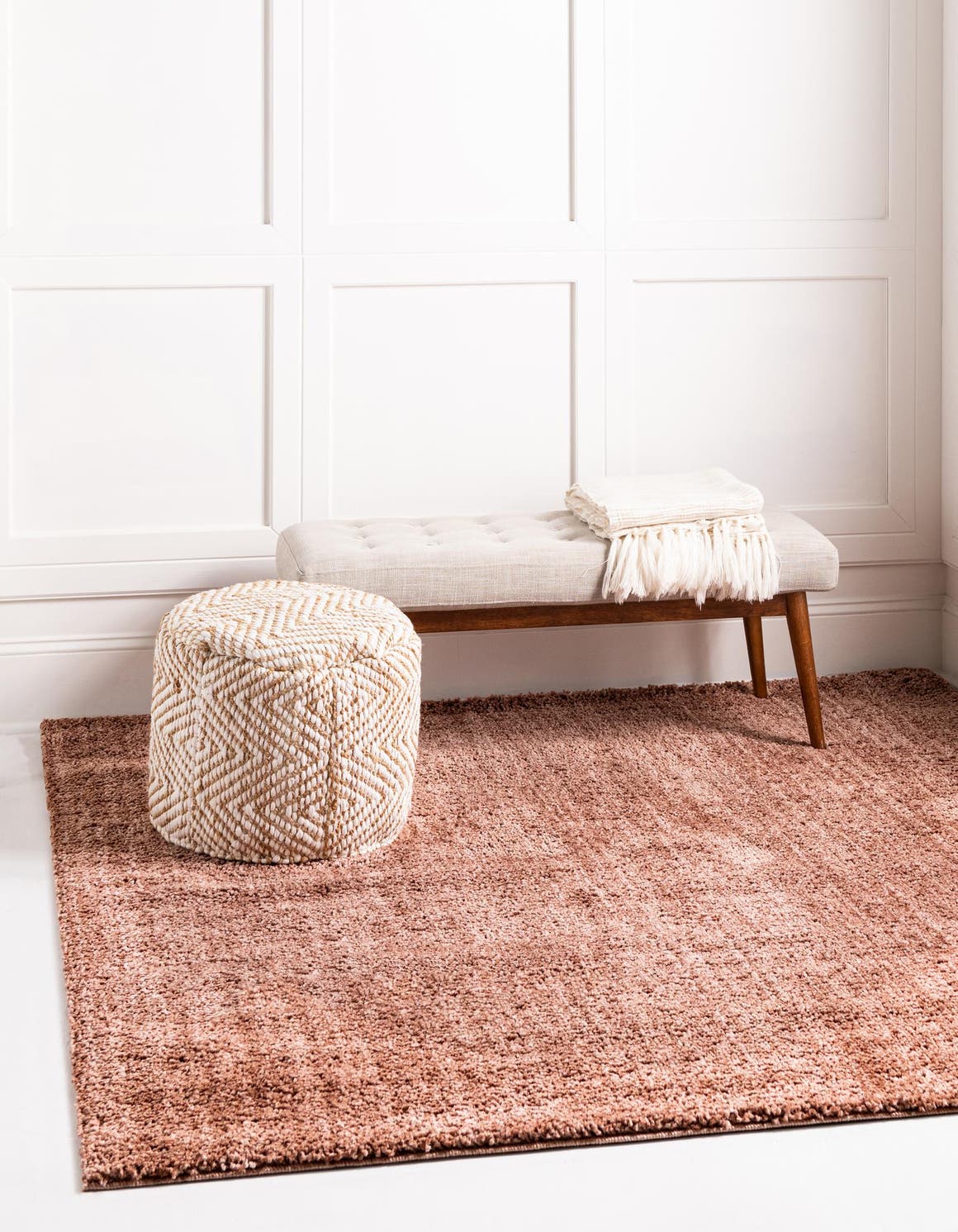 Grapefruit Pink 6' 5 x 6' 5 Jill Zarin Shaggy Chic Square Area Rug Thick Soft Touch Fluffy & Plush Shaggy Pile 100% Polyester (Space-Dyed Yarn) With Jute Backing  Carpet for Sale at Rug Engine