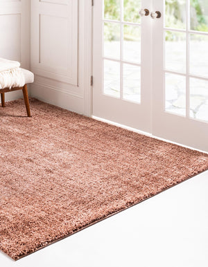 Grapefruit Pink 7' 10 x 7' 10 Jill Zarin Shaggy Chic Square Area Rug Thick Soft Touch Fluffy & Plush Shaggy Pile 100% Polyester (Space-Dyed Yarn) With Jute Backing  Carpet for Sale at Rug Engine