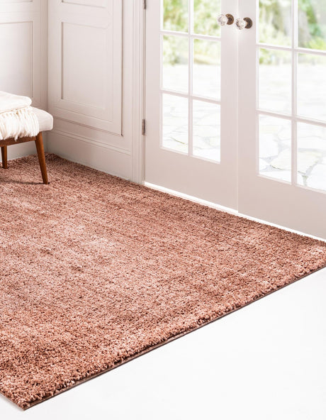 Grapefruit Pink 7' 10 x 7' 10 Jill Zarin Shaggy Chic Square Area Rug Thick Soft Touch Fluffy & Plush Shaggy Pile 100% Polyester (Space-Dyed Yarn) With Jute Backing  Carpet for Sale at Rug Engine