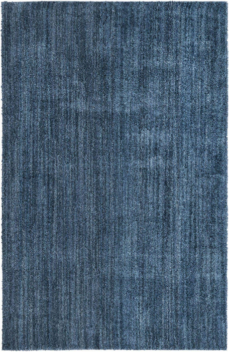 Blueberry Blue 5' 3 x 8' Jill Zarin Shaggy Chic Rectangle Area Rug Thick Soft Touch Fluffy & Plush Shaggy Pile 100% Polyester (Space-Dyed Yarn) With Jute Backing  Carpet for Sale at Rug Engine