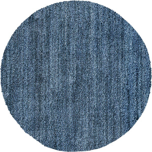 Blueberry Blue 3' 3 x 3' 3 Jill Zarin Shaggy Chic Round Area Rug Thick Soft Touch Fluffy & Plush Shaggy Pile 100% Polyester (Space-Dyed Yarn) With Jute Backing  Carpet for Sale at Rug Engine