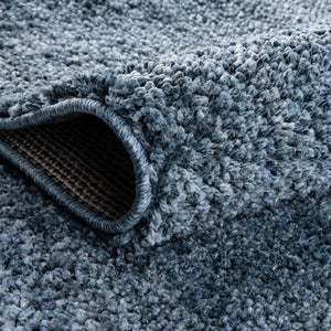 Blueberry Blue 7' x 7' Jill Zarin Shaggy Chic Round Area Rug Thick Soft Touch Fluffy & Plush Shaggy Pile 100% Polyester (Space-Dyed Yarn) With Jute Backing  Carpet for Sale at Rug Engine