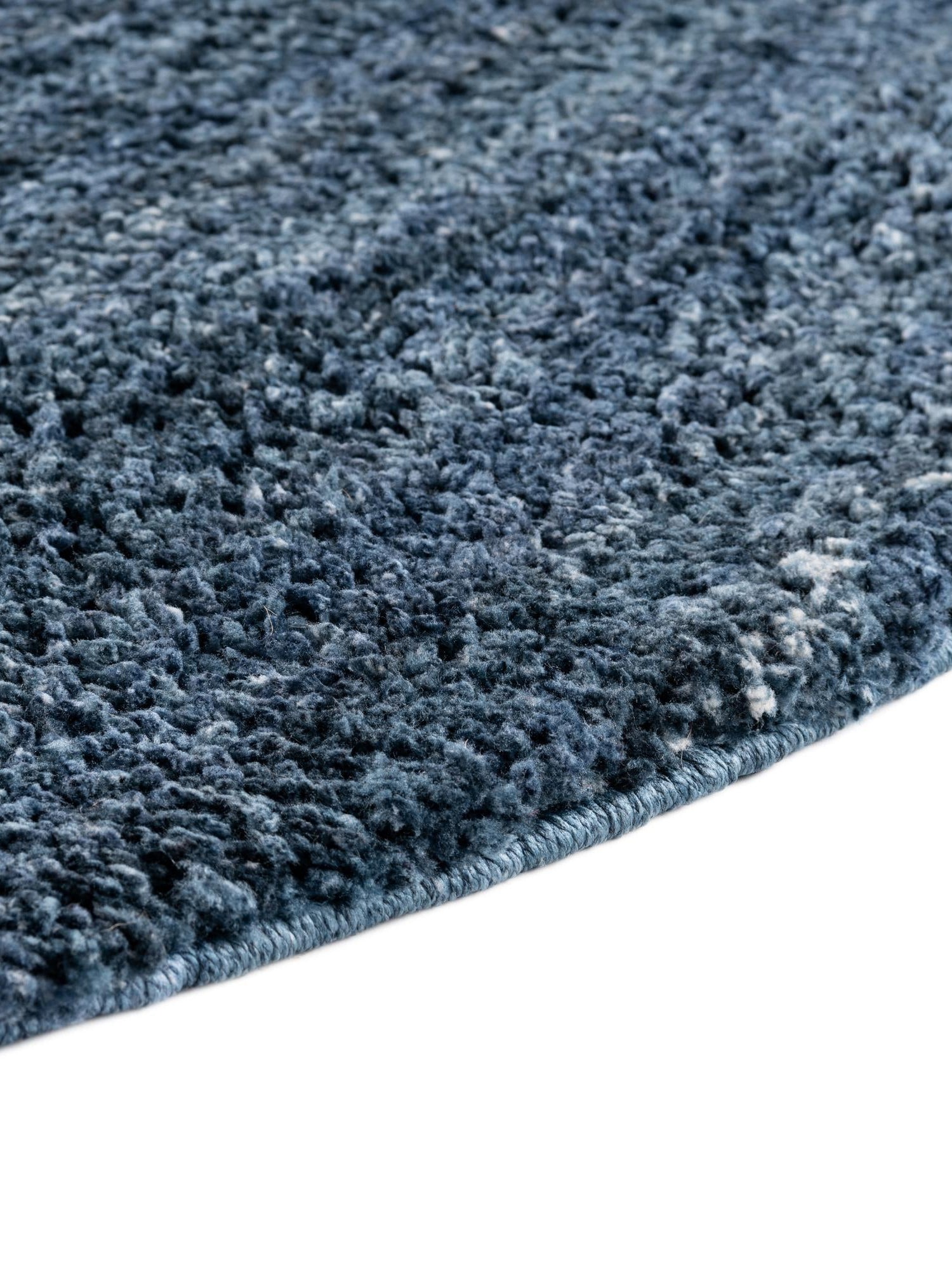 Blueberry Blue 7' x 7' Jill Zarin Shaggy Chic Round Area Rug Thick Soft Touch Fluffy & Plush Shaggy Pile 100% Polyester (Space-Dyed Yarn) With Jute Backing  Carpet for Sale at Rug Engine