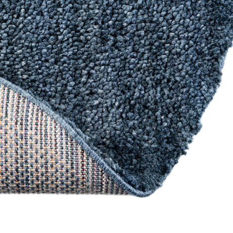 Blueberry Blue 3' 3 x 3' 3 Jill Zarin Shaggy Chic Round Area Rug Thick Soft Touch Fluffy & Plush Shaggy Pile 100% Polyester (Space-Dyed Yarn) With Jute Backing  Carpet for Sale at Rug Engine
