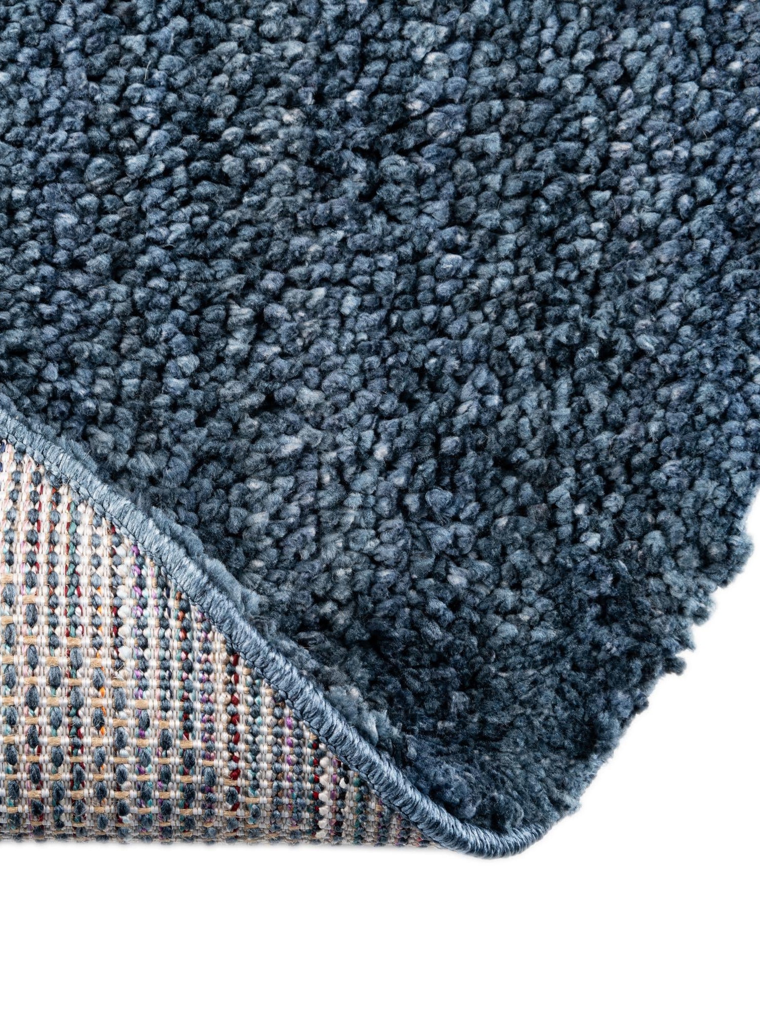 Blueberry Blue 5' 3 x 5' 3 Jill Zarin Shaggy Chic Round Area Rug Thick Soft Touch Fluffy & Plush Shaggy Pile 100% Polyester (Space-Dyed Yarn) With Jute Backing  Carpet for Sale at Rug Engine