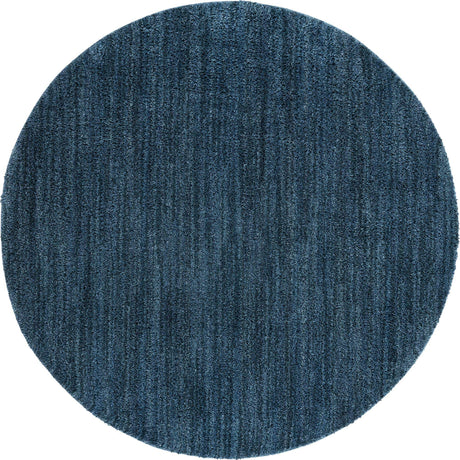 Blueberry Blue 7' x 7' Jill Zarin Shaggy Chic Round Rug
