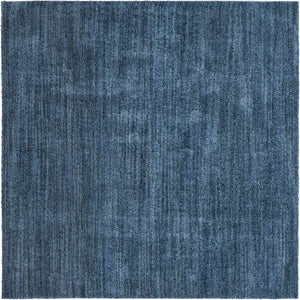 Blueberry Blue 7' 10 x 7' 10 Jill Zarin Shaggy Chic Square Area Rug Thick Soft Touch Fluffy & Plush Shaggy Pile 100% Polyester (Space-Dyed Yarn) With Jute Backing  Carpet for Sale at Rug Engine