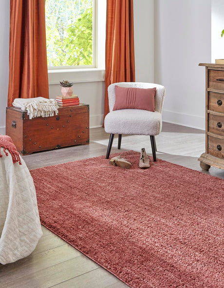 Pomegranate Red 3' 3 x 5' 3 Jill Zarin Shaggy Chic Rectangle Area Rug Thick Soft Touch Fluffy & Plush Shaggy Pile 100% Polyester (Space-Dyed Yarn) With Jute Backing  Carpet for Sale at Rug Engine