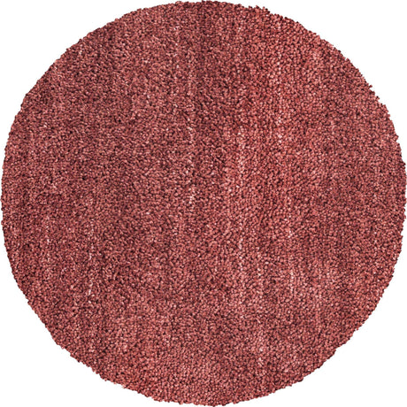 Pomegranate Red 3' 3 x 3' 3 Jill Zarin Shaggy Chic Round Area Rug Thick Soft Touch Fluffy & Plush Shaggy Pile 100% Polyester (Space-Dyed Yarn) With Jute Backing  Carpet for Sale at Rug Engine