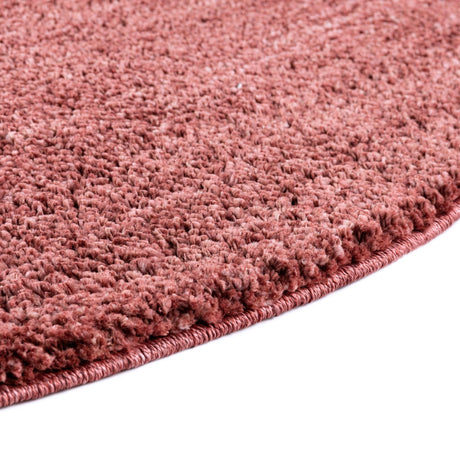 Pomegranate Red 7' x 7' Jill Zarin Shaggy Chic Round Area Rug Thick Soft Touch Fluffy & Plush Shaggy Pile 100% Polyester (Space-Dyed Yarn) With Jute Backing  Carpet for Sale at Rug Engine