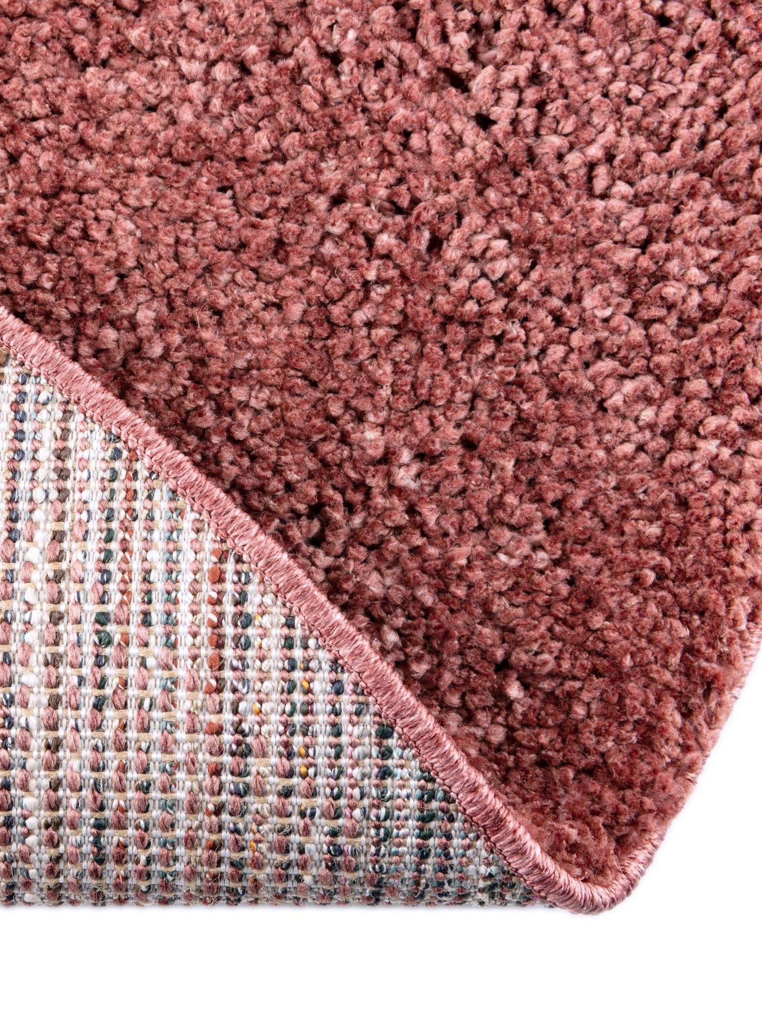 Pomegranate Red 5' 3 x 5' 3 Jill Zarin Shaggy Chic Round Area Rug Thick Soft Touch Fluffy & Plush Shaggy Pile 100% Polyester (Space-Dyed Yarn) With Jute Backing  Carpet for Sale at Rug Engine