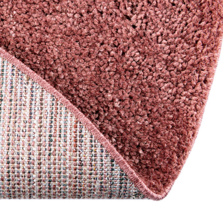 Pomegranate Red 5' 3 x 5' 3 Jill Zarin Shaggy Chic Round Area Rug Thick Soft Touch Fluffy & Plush Shaggy Pile 100% Polyester (Space-Dyed Yarn) With Jute Backing  Carpet for Sale at Rug Engine