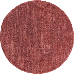 Pomegranate Red 5' 3 x 5' 3 Jill Zarin Shaggy Chic Round Area Rug Thick Soft Touch Fluffy & Plush Shaggy Pile 100% Polyester (Space-Dyed Yarn) With Jute Backing  Carpet for Sale at Rug Engine