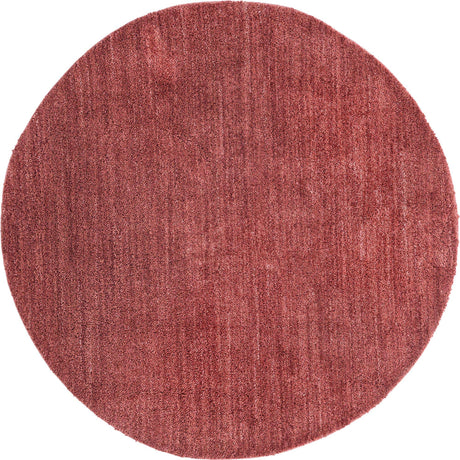 Pomegranate Red 7' x 7' Jill Zarin Shaggy Chic Round Area Rug Thick Soft Touch Fluffy & Plush Shaggy Pile 100% Polyester (Space-Dyed Yarn) With Jute Backing  Carpet for Sale at Rug Engine