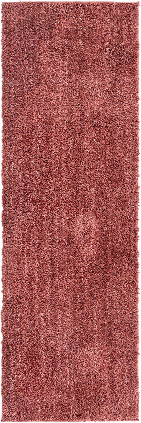 Pomegranate Red 2' x 6' Jill Zarin Shaggy Chic Runner Area Rug Thick Soft Touch Fluffy & Plush Shaggy Pile 100% Polyester (Space-Dyed Yarn) With Jute Backing  Carpet for Sale at Rug Engine