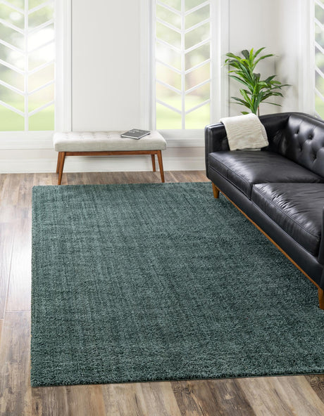 Rosemary Green 1' 4 x 1' 4 Jill Zarin Shaggy Chic Sample Area Rug Thick Soft Touch Fluffy & Plush Shaggy Pile 100% Polyester (Space-Dyed Yarn) With Jute Backing  Carpet for Sale at Rug Engine