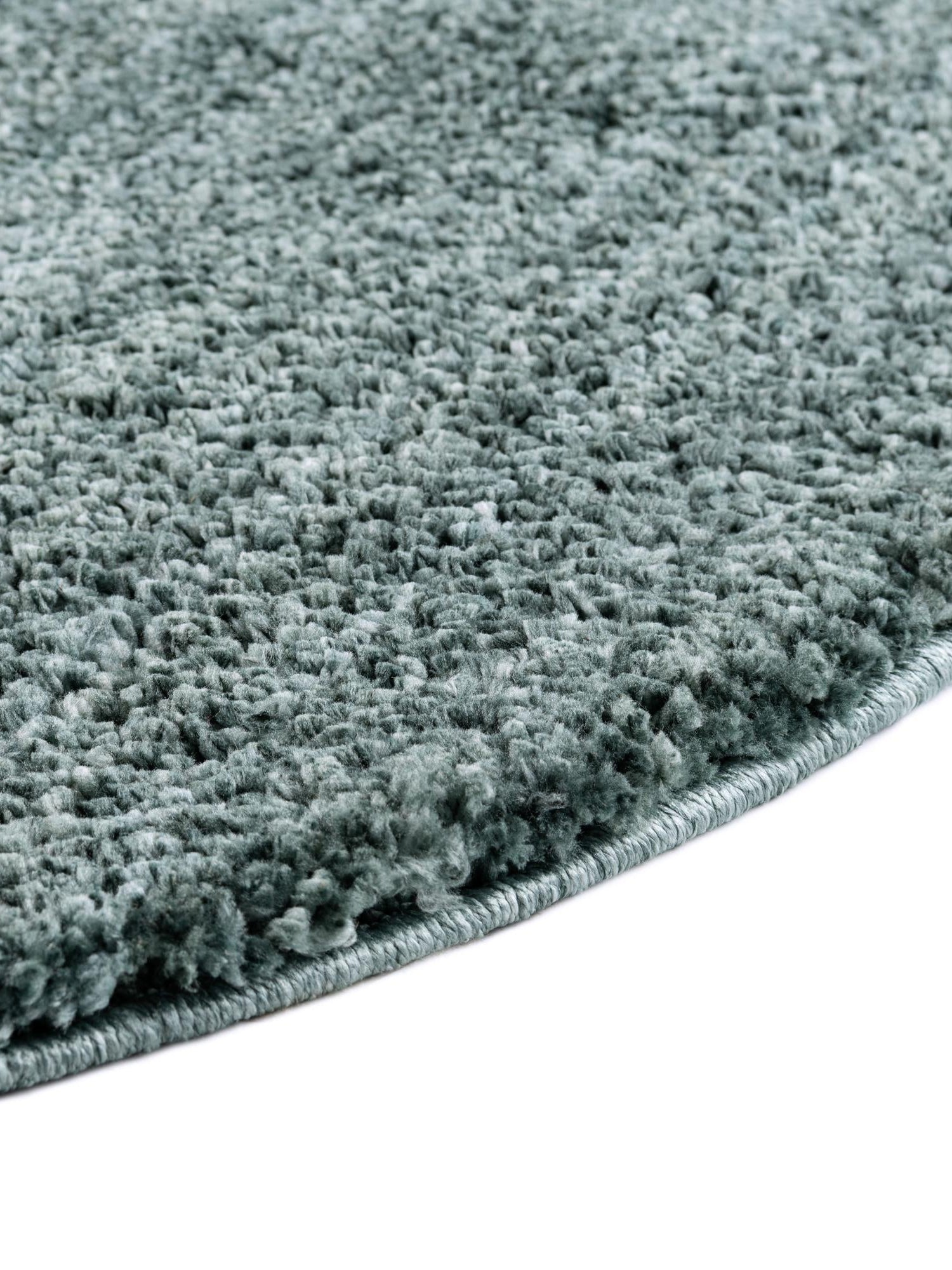 Rosemary Green 5' 3 x 5' 3 Jill Zarin Shaggy Chic Round Area Rug Thick Soft Touch Fluffy & Plush Shaggy Pile 100% Polyester (Space-Dyed Yarn) With Jute Backing  Carpet for Sale at Rug Engine