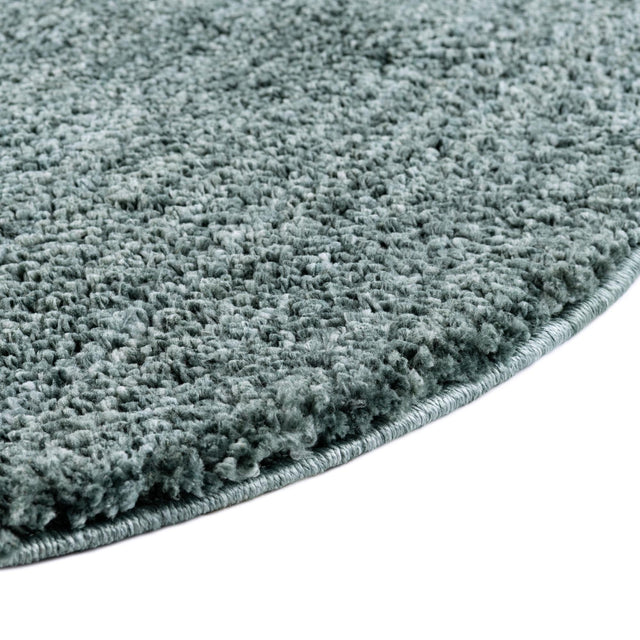 Rosemary Green 5' 3 x 5' 3 Jill Zarin Shaggy Chic Round Area Rug Thick Soft Touch Fluffy & Plush Shaggy Pile 100% Polyester (Space-Dyed Yarn) With Jute Backing  Carpet for Sale at Rug Engine