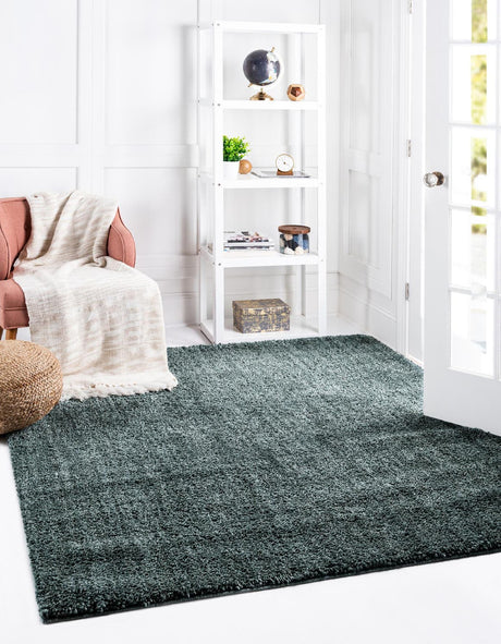 Rosemary Green 7' 10 x 7' 10 Jill Zarin Shaggy Chic Square Area Rug Thick Soft Touch Fluffy & Plush Shaggy Pile 100% Polyester (Space-Dyed Yarn) With Jute Backing  Carpet for Sale at Rug Engine