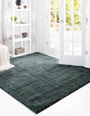 Rosemary Green 7' 10 x 7' 10 Jill Zarin Shaggy Chic Square Area Rug Thick Soft Touch Fluffy & Plush Shaggy Pile 100% Polyester (Space-Dyed Yarn) With Jute Backing  Carpet for Sale at Rug Engine