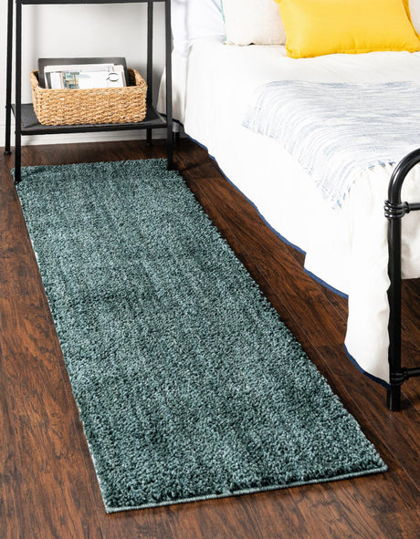 Rosemary Green 2' x 8' Jill Zarin Shaggy Chic Runner Area Rug Thick Soft Touch Fluffy & Plush Shaggy Pile 100% Polyester (Space-Dyed Yarn) With Jute Backing  Carpet for Sale at Rug Engine