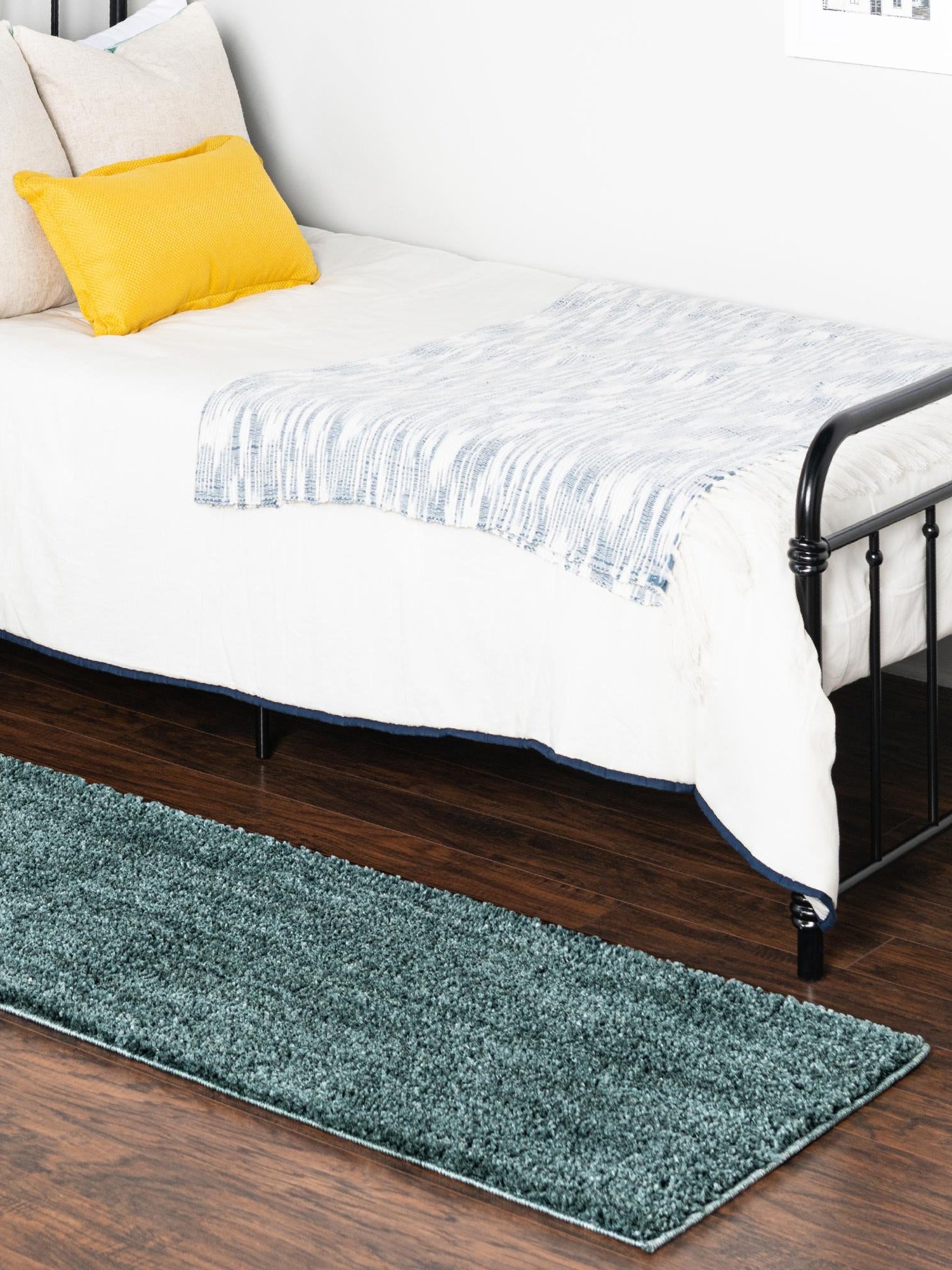 Rosemary Green 2' x 6' Jill Zarin Shaggy Chic Runner Area Rug Thick Soft Touch Fluffy & Plush Shaggy Pile 100% Polyester (Space-Dyed Yarn) With Jute Backing  Carpet for Sale at Rug Engine