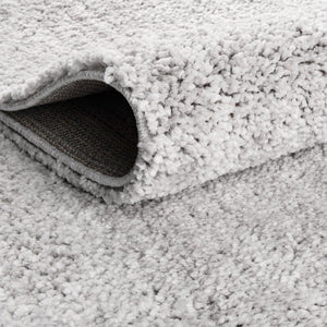 Ash Gray 7' 1 x 7' 1 Jill Zarin Shaggy Chic Round Area Rug Thick Soft Touch Fluffy & Plush Shaggy Pile 100% Polyester (Space-Dyed Yarn) With Jute Backing  Carpet for Sale at Rug Engine