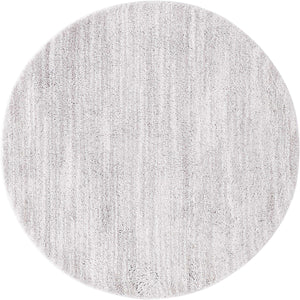 Ash Gray 5' 3 x 5' 3 Jill Zarin Shaggy Chic Round Area Rug Thick Soft Touch Fluffy & Plush Shaggy Pile 100% Polyester (Space-Dyed Yarn) With Jute Backing  Carpet for Sale at Rug Engine