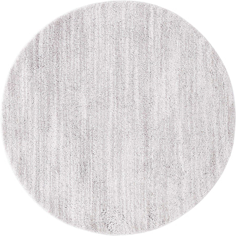 Ash Gray 5' 3 x 5' 3 Jill Zarin Shaggy Chic Round Area Rug Thick Soft Touch Fluffy & Plush Shaggy Pile 100% Polyester (Space-Dyed Yarn) With Jute Backing  Carpet for Sale at Rug Engine